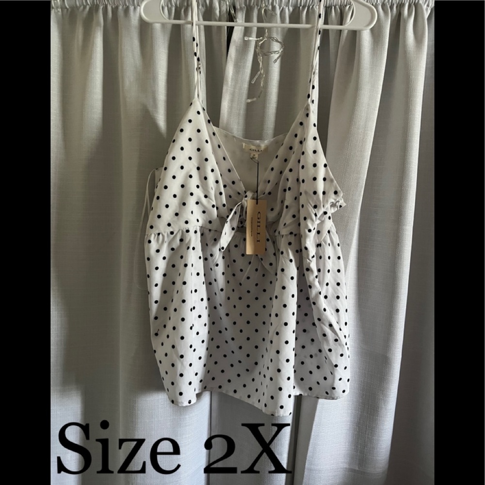Womens Plus Size Polka Dot Top